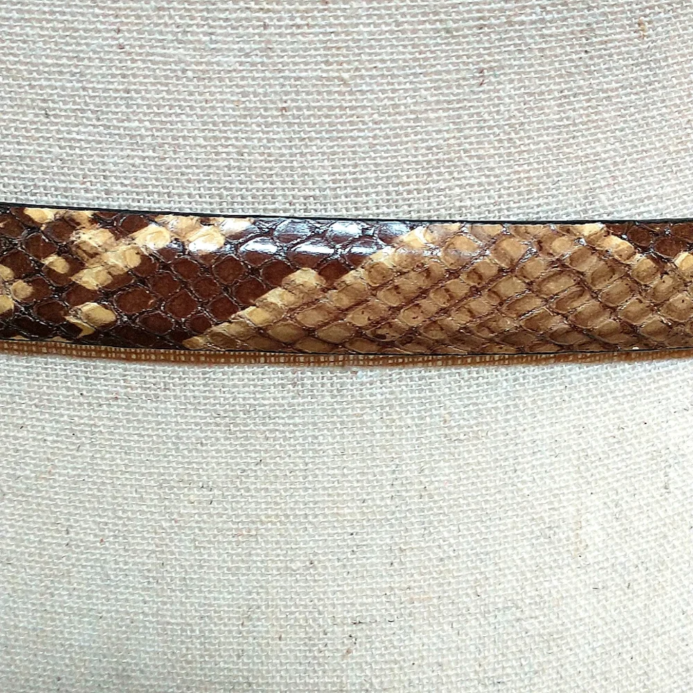 Brighton C3618 Snake Skin Belt With Decorative Silver Buckle & Hardware